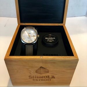 Shinola Detroit leather strap watch